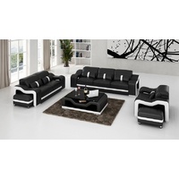 JVmoebel Sofa Moderne Sofagarnitur 3+2 Sitzer Sofa Couch Polster Couchen Leder Neu, Made in Europe schwarz
