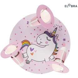Elobra Rondell EINHORN BABSY MÄRCHENWELT, 3x E14, rosa ELO-138090