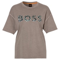 Boss T-Shirt »C_Evina_nevermind«, mit BOSS-Logostickerei, grau