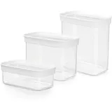 Emsa Optima Vorratsdose 3-teilig transparent/weiß 0,45 l