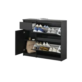 Möbel Kraft Naia 108,9 x 92,9 x 31,5 cm schwarz / mit Schubladen