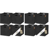 Miqio® Design Aufbewahrungsbox Filz 4er Set | 30x30x30 cm | Organizer Faltbox | Aufbewahrungskorb | Regalbox Kallax Einsatz | Dunkelgrau (Packung mit 2)