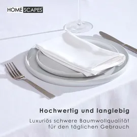 Homescapes Tischdecke 100% Baumwolle 180 cm rund Weiß