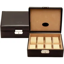 Windrose Uhrenbox Merino für max.ØUhren 34 mm Beige/Schwarz