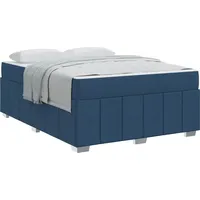 VidaXL Bettrahmen mit Matratze Blau 160 x 200 cm