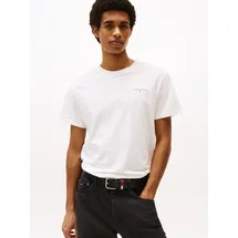 Tommy Hilfiger T-Shirt TOMMY JEANS "TJM SLIM LINEAR CHEST TEE EXT", Herren, Gr. 3XL, beige (ecru), Single Jersey, Obermaterial: 100% Baumwolle, unifarben, regular fit normal, Rundhals, eingesetzt abgesteppte Kante, Shirts T-Shirt, Mit Rundhalsausschnitt
