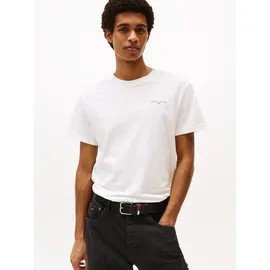 Tommy Hilfiger T-Shirt TOMMY JEANS "TJM SLIM LINEAR CHEST TEE EXT", Herren, Gr. 3XL, beige (ecru), Single Jersey, Obermaterial: 100% Baumwolle, unifarben, regular fit normal, Rundhals, eingesetzt abgesteppte Kante, Shirts T-Shirt, Mit Rundhalsausschnitt