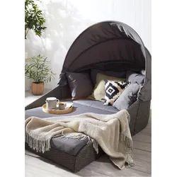 bonprix Gartenliege mit Faltdach, grau, Onesize