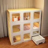 MMOU Katzengehege Indoor Hergestellt aus Spritzgussteilen und Stahlstangen Katzenkäfig mit eigenen Schubladen, Katzenstreu, Katzennapf (Size : 106 * 46.5 * 106CM)