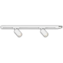 Briloner Rail Schienensystem, Erweiterungsset, 2x Gu10 Spots, Schwenkbar, Drehbar, Weiß, 0,75 m