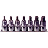 KS Tools 1/2" Bit-Stecknuss-Satz Innensechskant, kurz, 7-teilig
