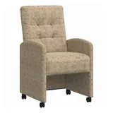 vidaXL Esszimmerstühle mit Rollen 2 pcs Hellgrau 58 x 67 x 97 cm