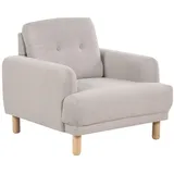 Beliani Sessel, Beige, Weiß, 88x85x90 cm, Wohnzimmer, Sessel, Polstersessel