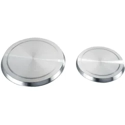 Herd-Abdeckplatte WENKO "Modell Edelstahl", silber (silberfarben), B:20,16cm H:2cm, Edelstahl, Herdabdeckplatten, für Elektroherde, 2 Größen, auch als Topfuntersetzer verwendbar