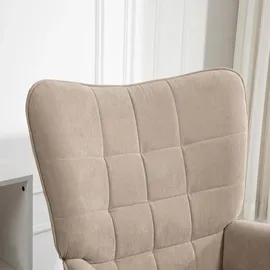 Homcom Ohrensessel Cord 72 x 101 x 80 cm Braun mit Hocker