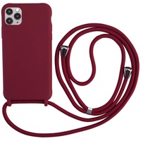 TANGNI Handykette Hülle für iPhone XR Hülle Necklace Hülle mit Kordel zum Umhängen Silikon Handy Schutzhülle mit Band - Schnur mit Case zum umhängen -Rot