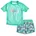 Mädchen Zweiteiler Rash-Guard-Set Türkis 74-80