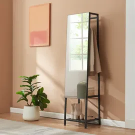 [en.casa] Garderobenspiegel Klilbojle 160 x 40 cm Schwarz