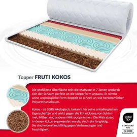 Fdm Topper 5x140x200 cm Matratzenauflage mit HR-Schaum Matratzenschoner Kokosfaser H3 H4