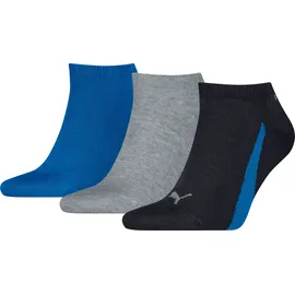 Puma Sneakersocken 3er Pack Blau/Grau/Schwarz 35-38