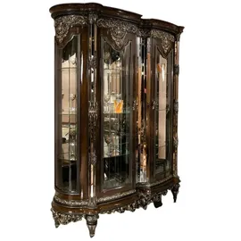 JV Möbel Vitrine 50 x 205 x 160 cm Braun