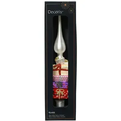 Christbaumspitze Glas Geschenke Figur 29cm - Bunt
