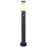 GLOBO Wegeleuchte Edelstahl H 80 cm mit Bewegungsmelder anthrazit 1x E27