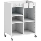 Homcom Bücherregal Weiß Metall, 3 Fächer, 34x69.5x53 cm, Waschküche, Mehrzweckschränke