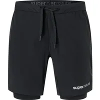 Super.natural Herren Double Layer Shorts (Größe XL, schwarz)