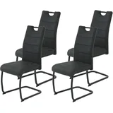 Hela Freischwinger »DUNJA«, (Set), 4 St., Schwingstuhl; Vintage Optik; mit Griff; Rundrohrgestell, schwarz