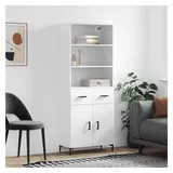 furnicato Sideboard Weißes Highboard aus Holzwerkstoff und Metall 69,5 x 34 x 180 cm (1 St), Feuchtigkeitsbeständiger Schrank mit Stauraum für das Wohnzimmer weiß 34 cm x 180 cm x 69.5 cm