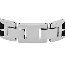 Amor Armband Edelstahl Kautschuk Silber 9352524 Größe 22 cm
