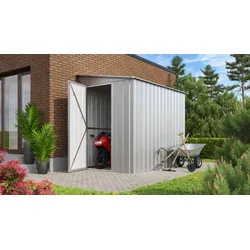 Globel Gerätehaus "Wand-Zierde Lean To 58", silber metallic