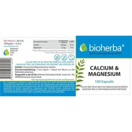 Bioherba Calcium und Magnesium Kapseln 100 St.