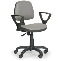 Arbeitsstuhl MILANO mit Armlehnen, Permanentkontakt, grau