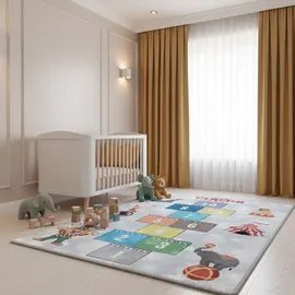 KADIMA DESIGN SPIELTEPPICH TRAUN in Grau, als Hüpfspiel, aus Latex, 100 x 150 cm