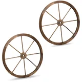 Relaxdays Wagenrad 75 cm Braun