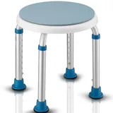 BAKAJI Duschhocker mit 8 Höheneinstellungen, um 360 Grad drehbar, Ständer mit rutschfesten Füßen, Tragkraft bis 150 kg, Badewannensitz, ideal für ältere Menschen und Behinderte