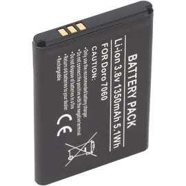 AccuCell Akku passend für Doro 7060, DBS-1350A Li-ion, 3,8V, 1350mAh, 5,1Wh, ca. 53 x 38,5 x 5,6mm