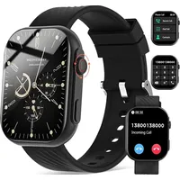 Smartwatch Herren mit Telefonfunktion, 2.01" HD Smart Watch, Fitnessuhr mit Blutdruck-,Pulsuhr,Schlafmonitor Schrittzähler,123 Sportmodi Sportuhren - Schwarz