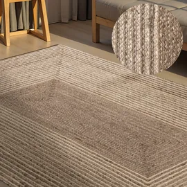HANSE HOME Juno Line Juteteppich", - Natur Wohnzimmerteppich, Naturteppich, Wohnzimmer Schlafzimmer - Natur weiß braun), 160x230cm