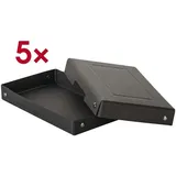 Falken Archiv-Box »PURE Box Black DIN A6 25mm« 5 Stück schwarz, 12x2.5x18.5 cm