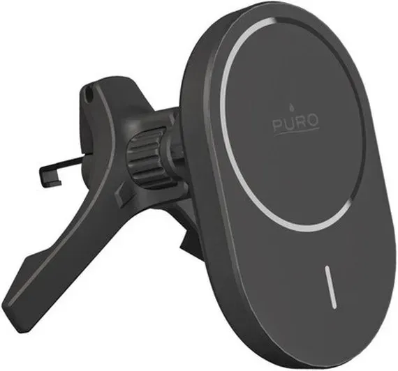 Puro Autohalterung mit Qi2 Ladegerät, MagSafe-kompatibel - Schwarz