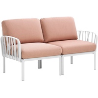 Komodo Gartensofa 2-Sitzer, weiß / rosa quarzo