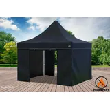 Faltpavillon Faltzelt Pavillon 3x3 FR Schwarz Gartenzelt Klappzelt Wasserdicht