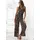 LASCANA Overall mit Blätterdruck und Bindeband im Rücken, sommerlicher Jumpsuit schwarz 44
