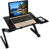 LuxusKollektion Laptoptisch Höhenverstellbarer Laptopständer mit Mausablage, Schwarz