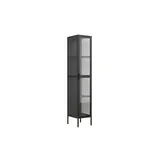 VCM Standvitrine Floka 30 x 35 x 160 cm Schwarz