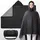 evocamp Outdoor-Decke, ultraleichte, warme Campingdecke, wasserabweisend, Windschutz, 200x140 cm, Thermodecke mit Fleecefutter, Poncho-Liner, Stadiondecke, mit Tasche 33xØ16 cm, 880 g, Schwarz-Grau