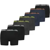 Head Basic Boxershorts Schwarz/Blau/Gelb/Orange M 7er Pack